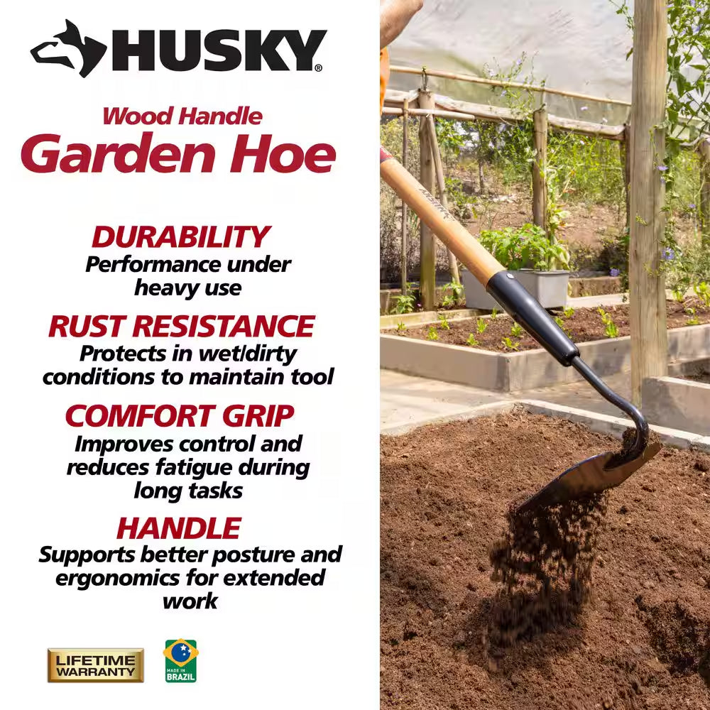 51 In. L Wood Handle Garden Hoe