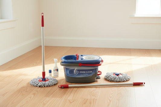 Rinseclean Clean Water Spin Mop and Bucket System Mop Head Replacement Promist MAX Spray Mop Outdoor Broom