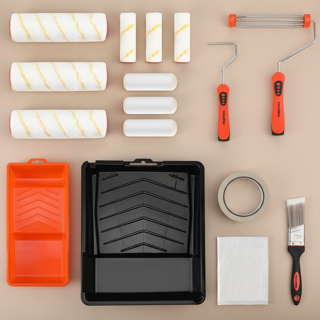 Paint Roller Kit, 16 Piece, Steel, Polyethylene