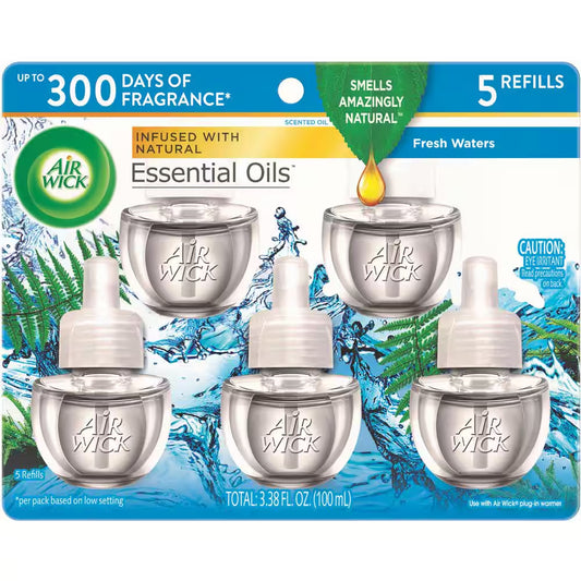 0.67 Oz. Fresh Waters Scented Oil Automatic Plug-In Air Freshener Refill (5-Refills)