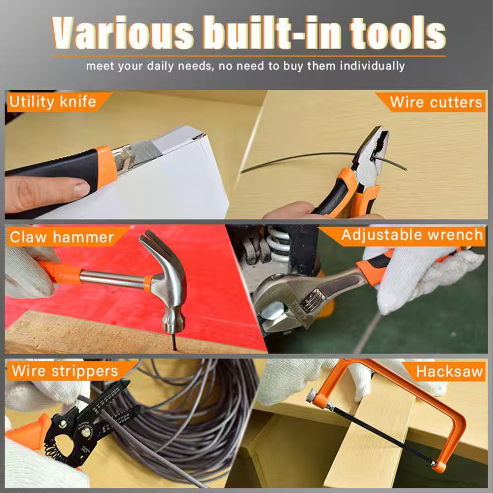 59-Piece Home Tool Kit, Household Basic Hand Tool Sets with Case