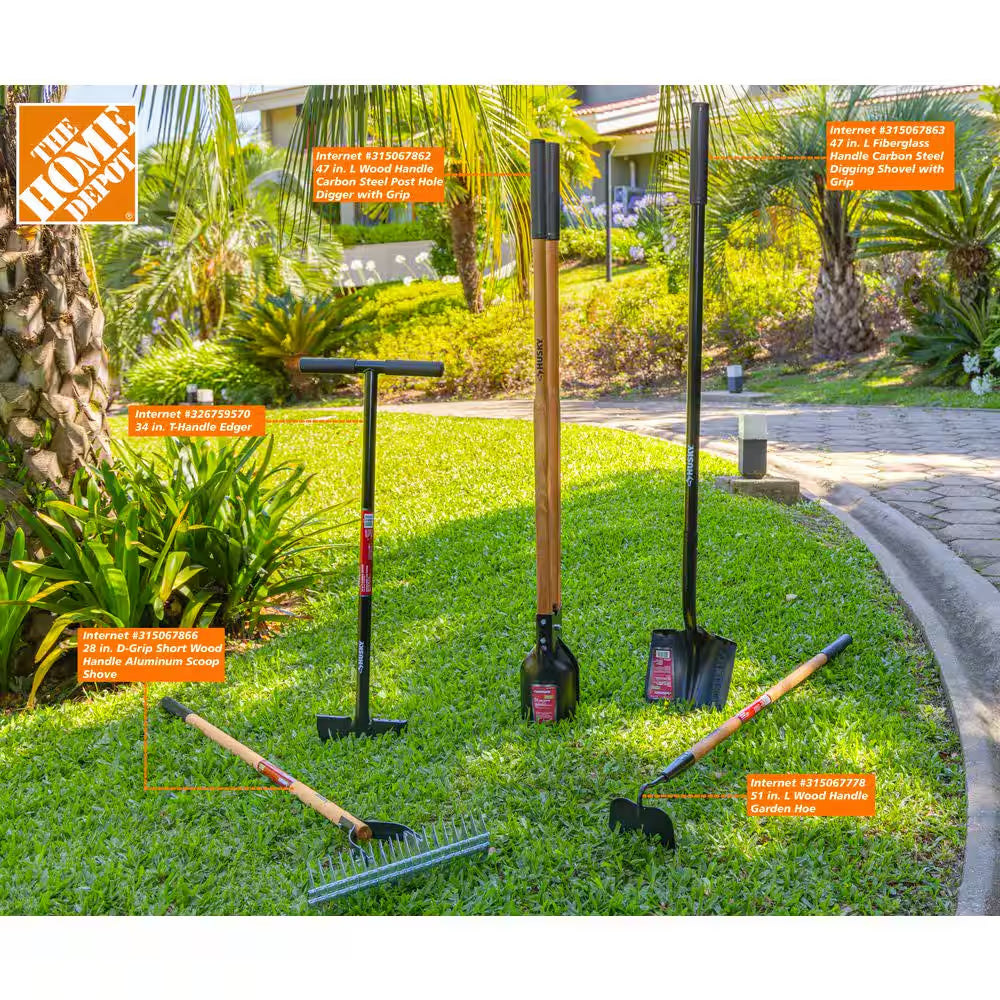 51 In. L Wood Handle Garden Hoe
